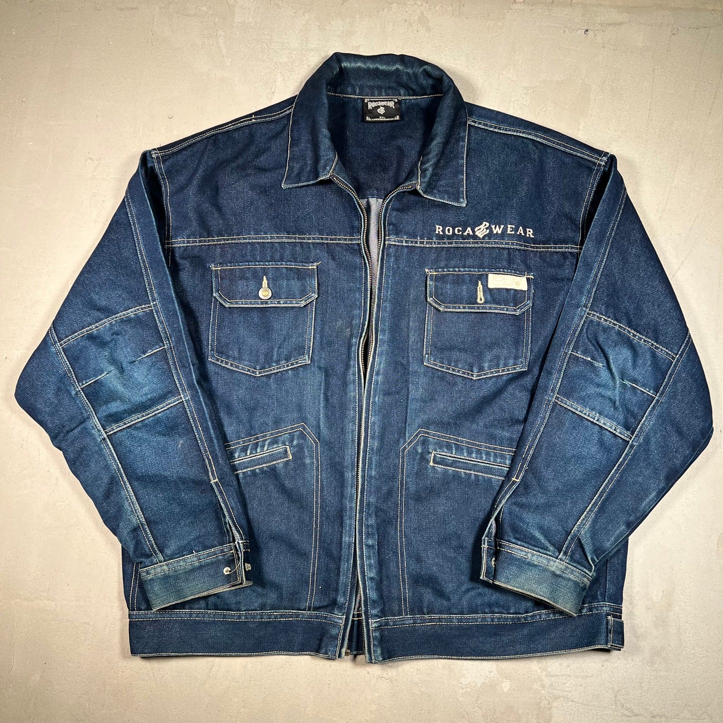 Y2K Rocawear Denim Jacket Size XXL USED v19418