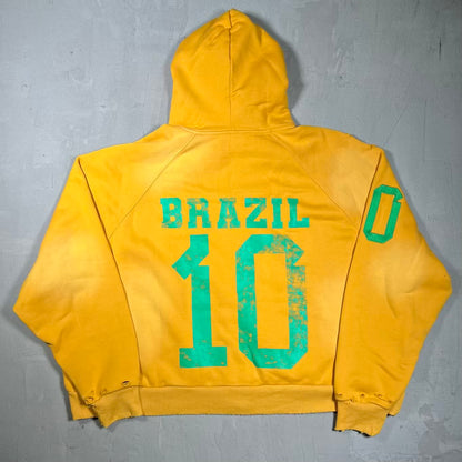 HMDD Rio Gold Brazil Hoodie Size Large USED x18619