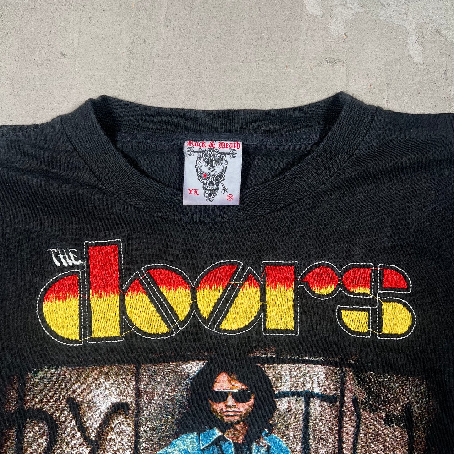 Y2K The Doors "Strange Days" Black Tee Size XL USED v19283