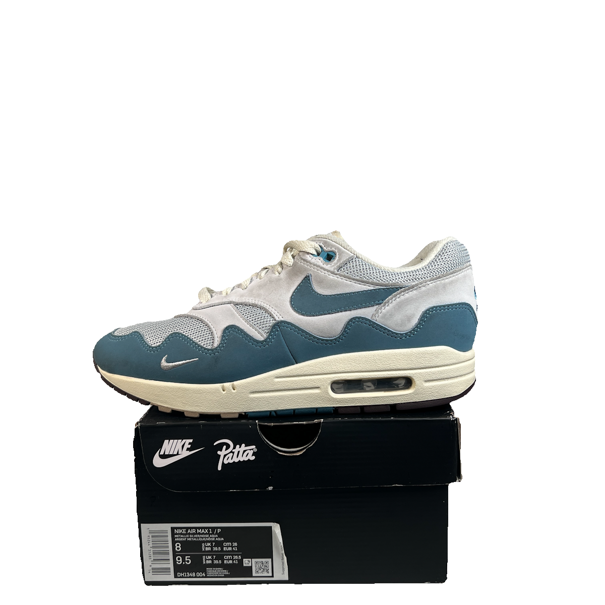 Nike Air Max 1 Patta Waves Noise Aqua (2021) Size 8 USED s22652