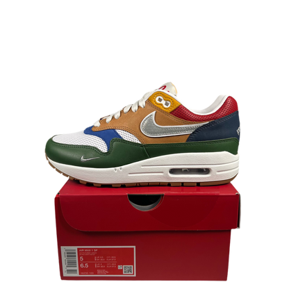 Nike Air Max 1 Premium Goods White Forest Green #660 Size 5 NEW s18219