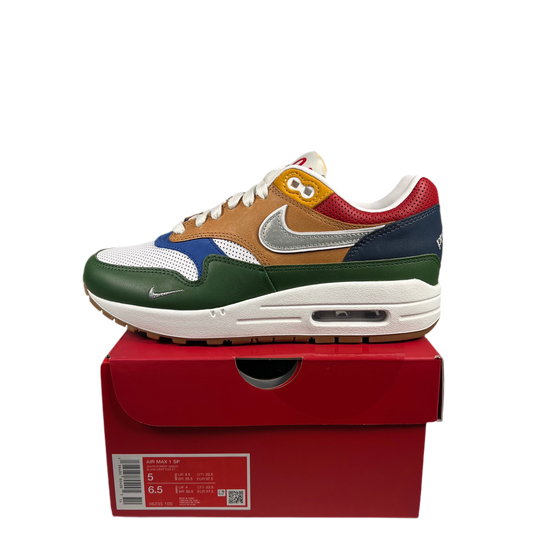 Nike Air Max 1 Premium Goods White Forest Green #660 Size 5 NEW s18219