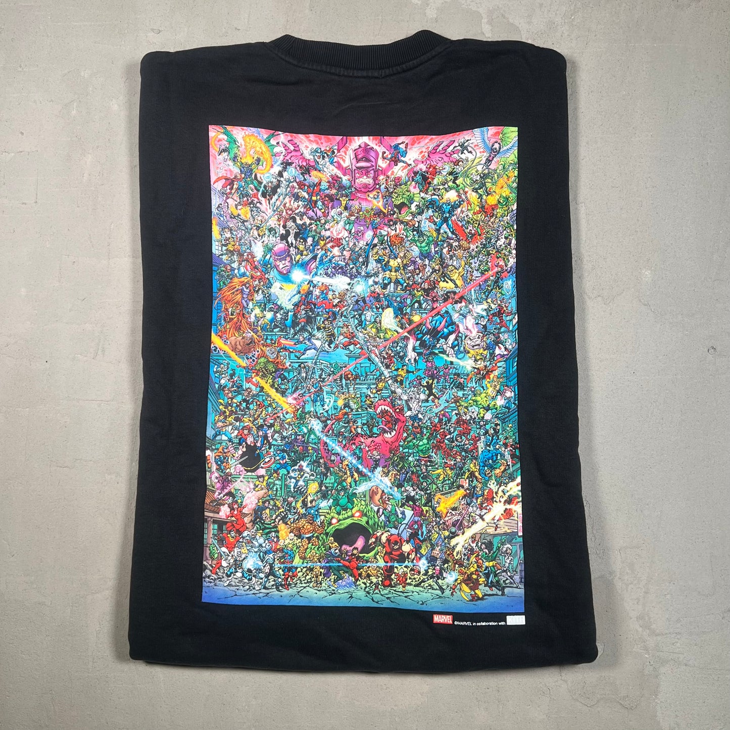 Kith Marvel Villains Clash Vintage Nelson Crewneck Black (2024) Size XXL USED x17108