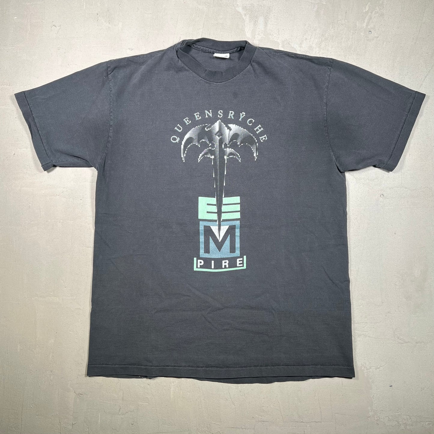 1991 Queensryche Empire Black Tee Size XL USED v19233