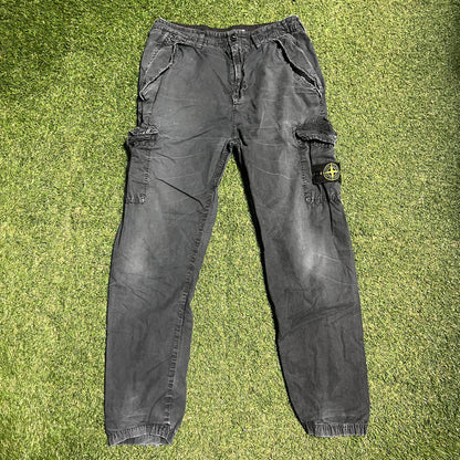 Stone Island Cargo Pants Black Size 30 USED X13299