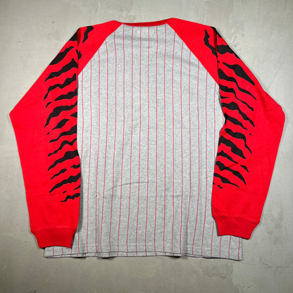 Supreme Tiger Raglan Grey/Red Baseball Jersey Longsleeve Size Large NEW x17428