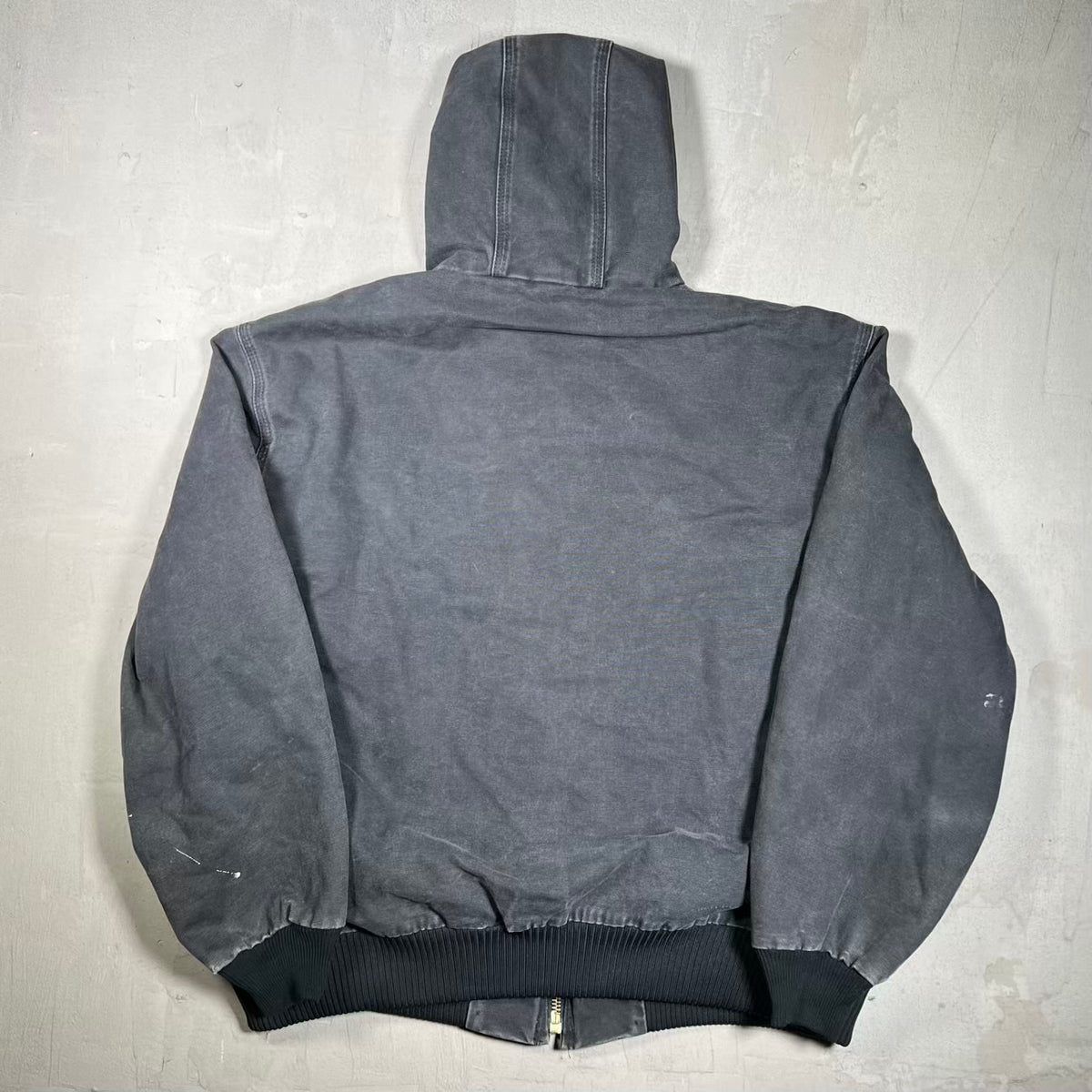 Y2K Carhartt Washed Black Active Hooded Jacket Size XL USED v20265