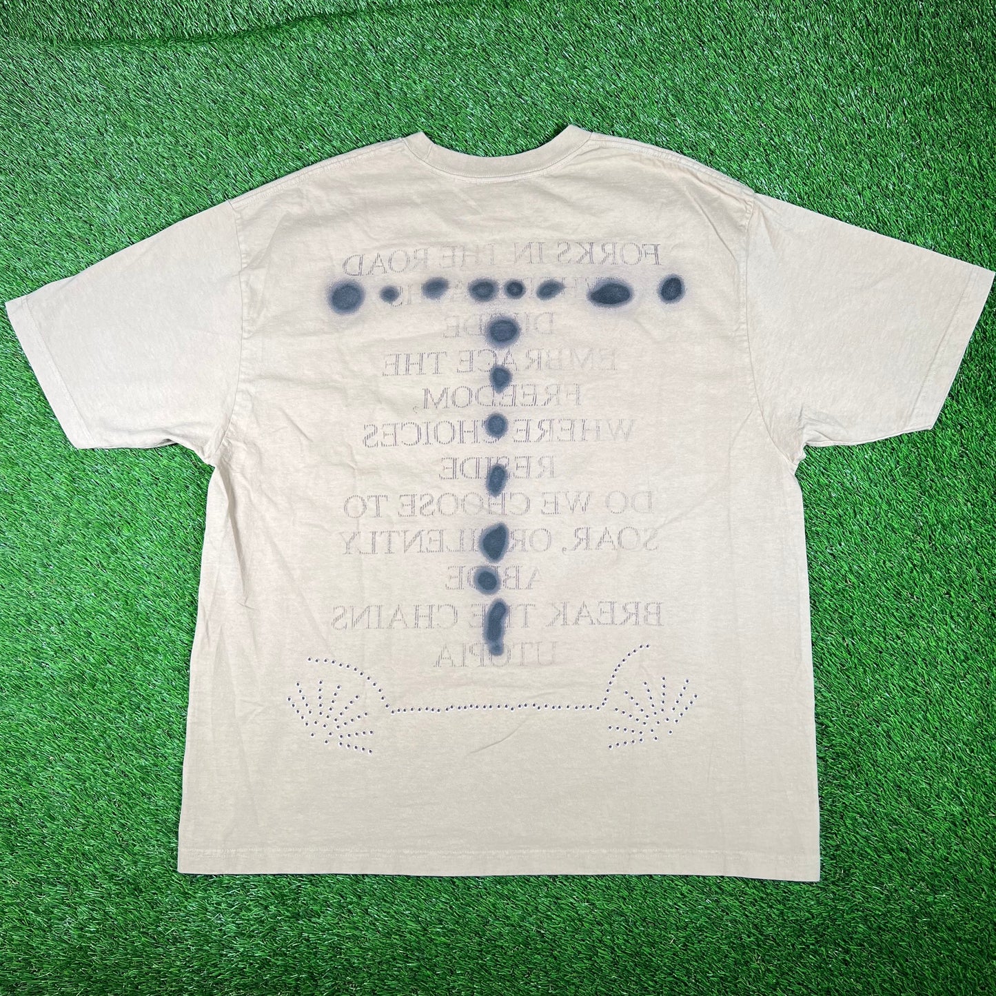 Travis Scott Cactus Jack Sprayed Brown Tee Size XXL USED x15424