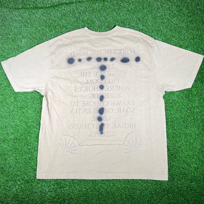 Travis Scott Cactus Jack Sprayed Brown Tee Size XXL USED x15424