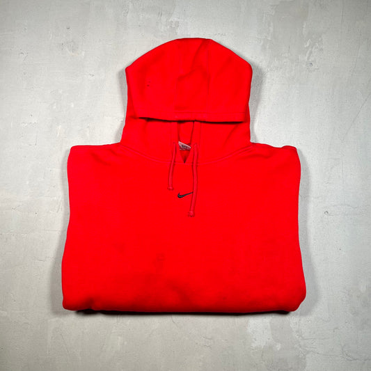 1990s Nike Center Swoosh Red Hoodie Size XL USED v18294