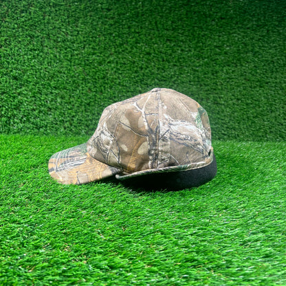 Y2K Carhartt Woodland Camo Hat w/ Ear Covers USED v18424