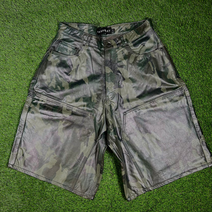 GV Gallery Raspberry Leather Camo Shorts Size Medium NEW x14277