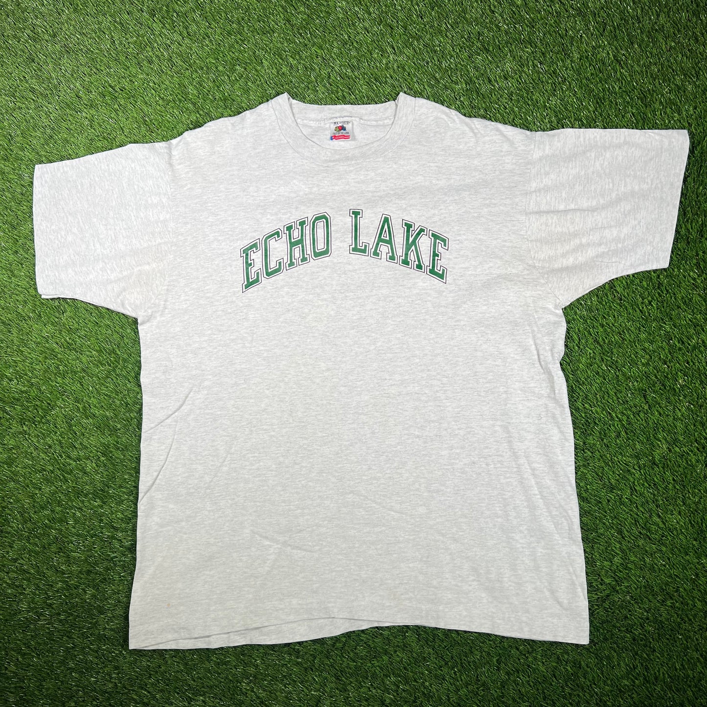 1990s Echo Lake Light Grey Tee Size XL USED v17337