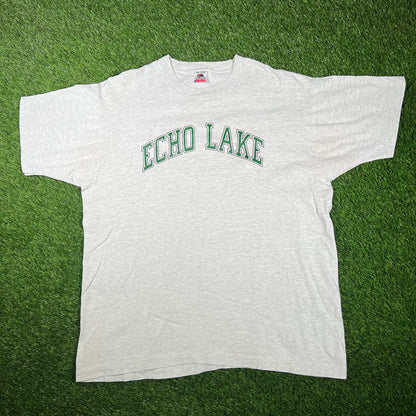 1990s Echo Lake Light Grey Tee Size XL USED v17337