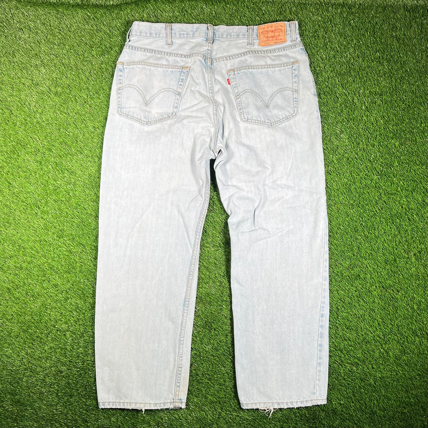 Y2K Levi 550 Light Wash Blue Denim Size 38 USED v17956