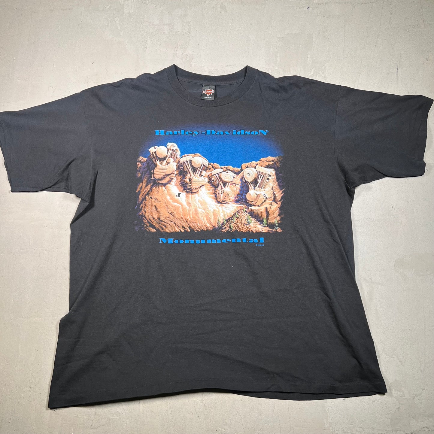 1995 Harley Davidson Monumental 4 Engines Black Tee Size 3XL USED v17168