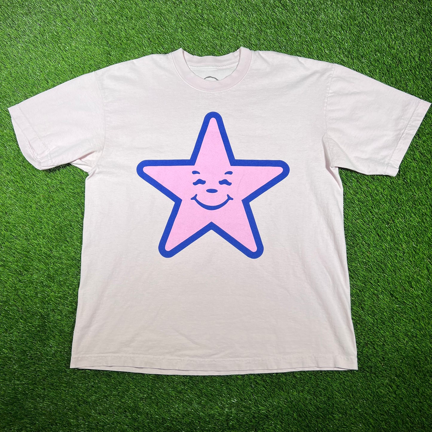 AssPizza Pink Star Pink Tee Size Large USED x14794