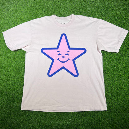 AssPizza Pink Star Pink Tee Size Large USED x14794