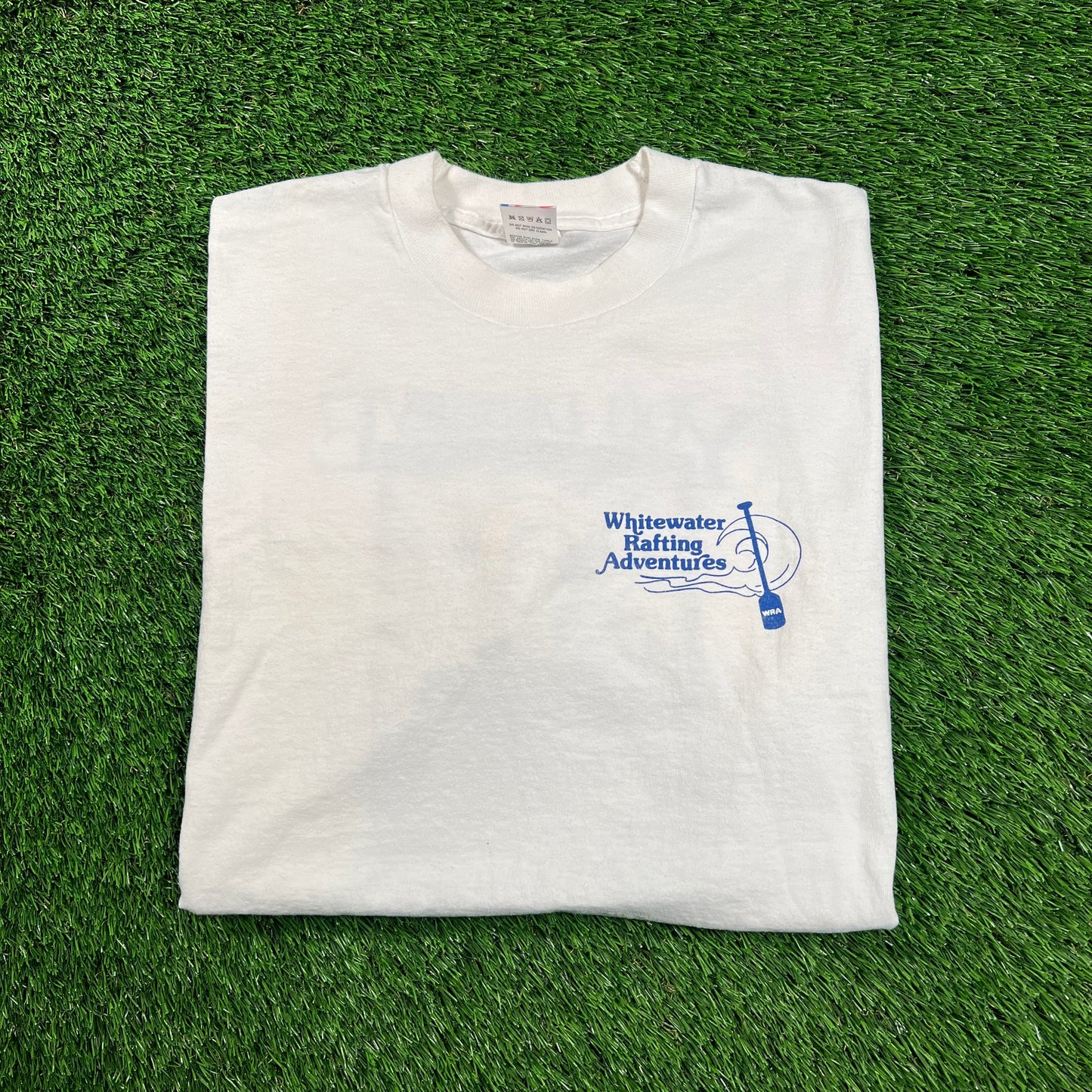 1992 Whitewater Rafting "Mona Lisa" Tree White Size Large USED v18446