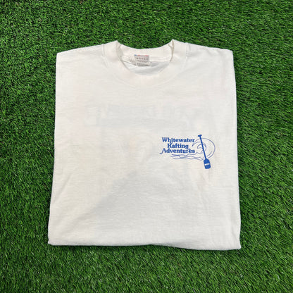 1992 Whitewater Rafting "Mona Lisa" Tree White Size Large USED v18446