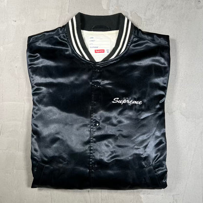 Supreme Satin Club Jacket Black (2015) Size Medium USED x18872