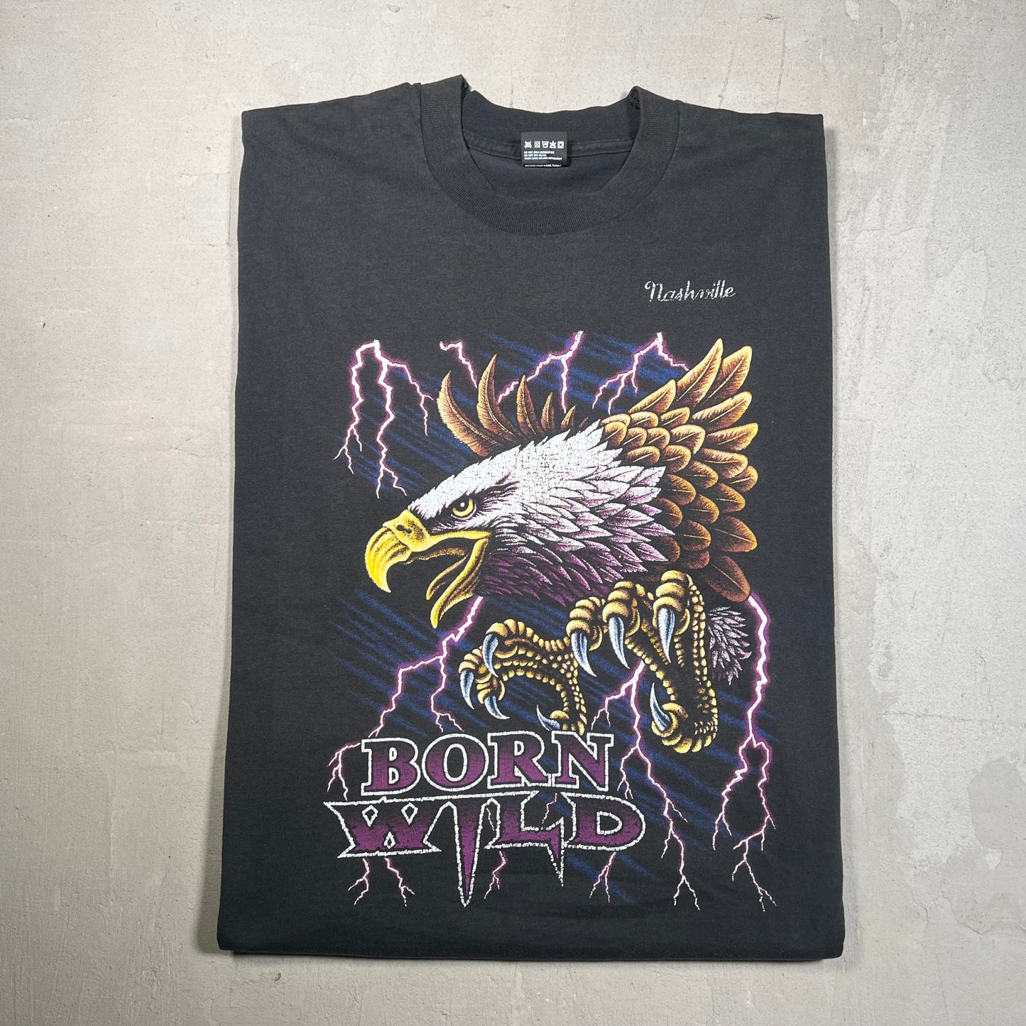 1990s Nashville Born Wild Eagle Tee Size XXL USED v19373