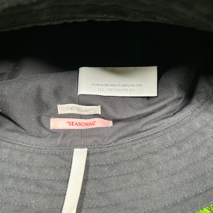 Off White Gradient X Logo Black Bucket Hat USED x14747