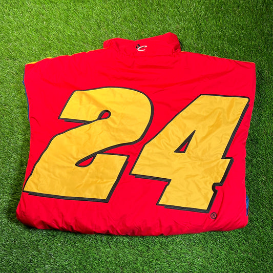 1990s Jeff Gordon 24 Nascar Red/Blue Jacket Size XL USED v18887