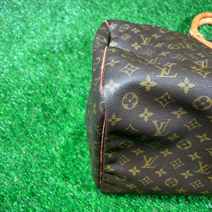 1990s Louis Vuitton Keepall Monogram Brown Duffle Bag USED x15436