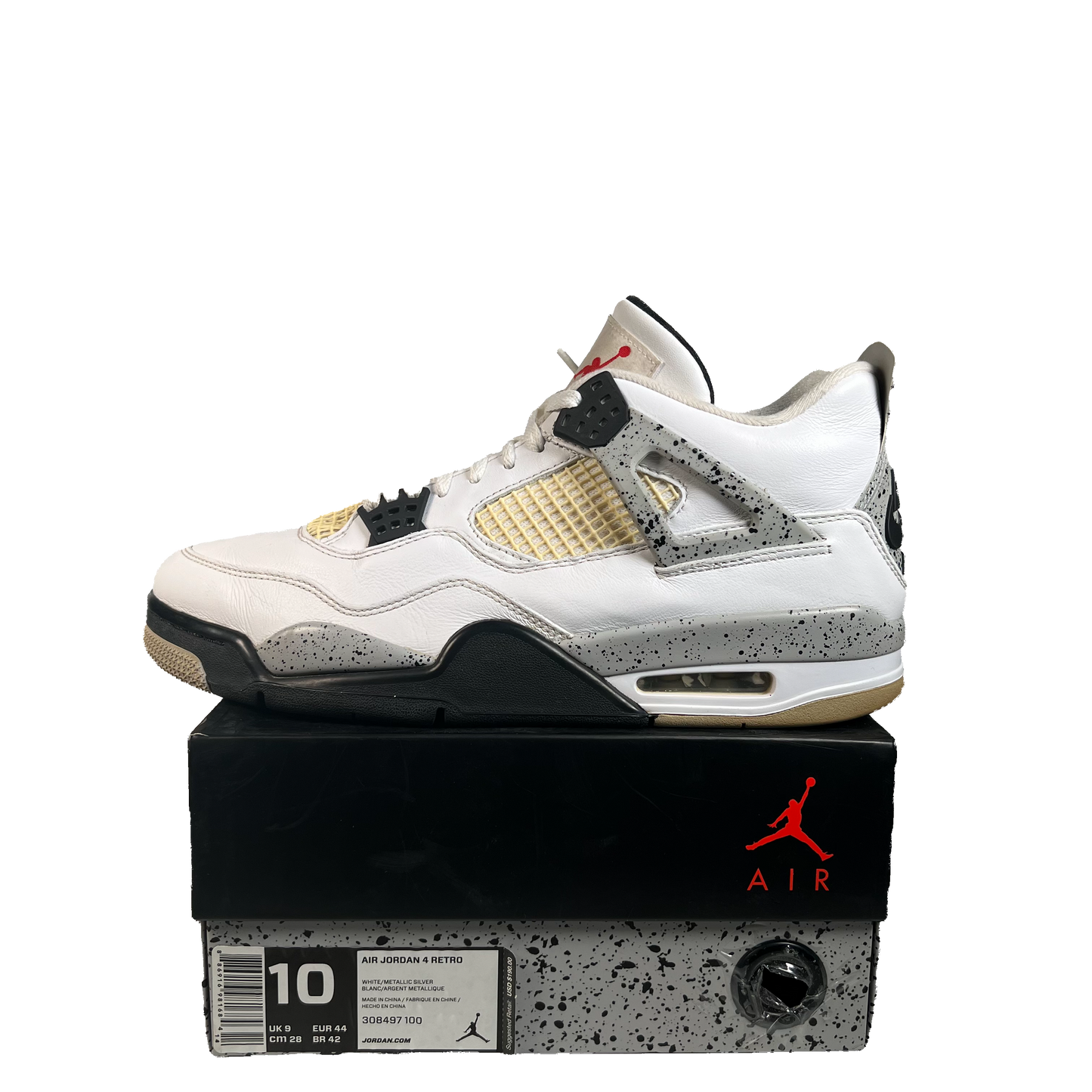 Jordan 4 White Cement (2016) Size 10.5 USED s22445