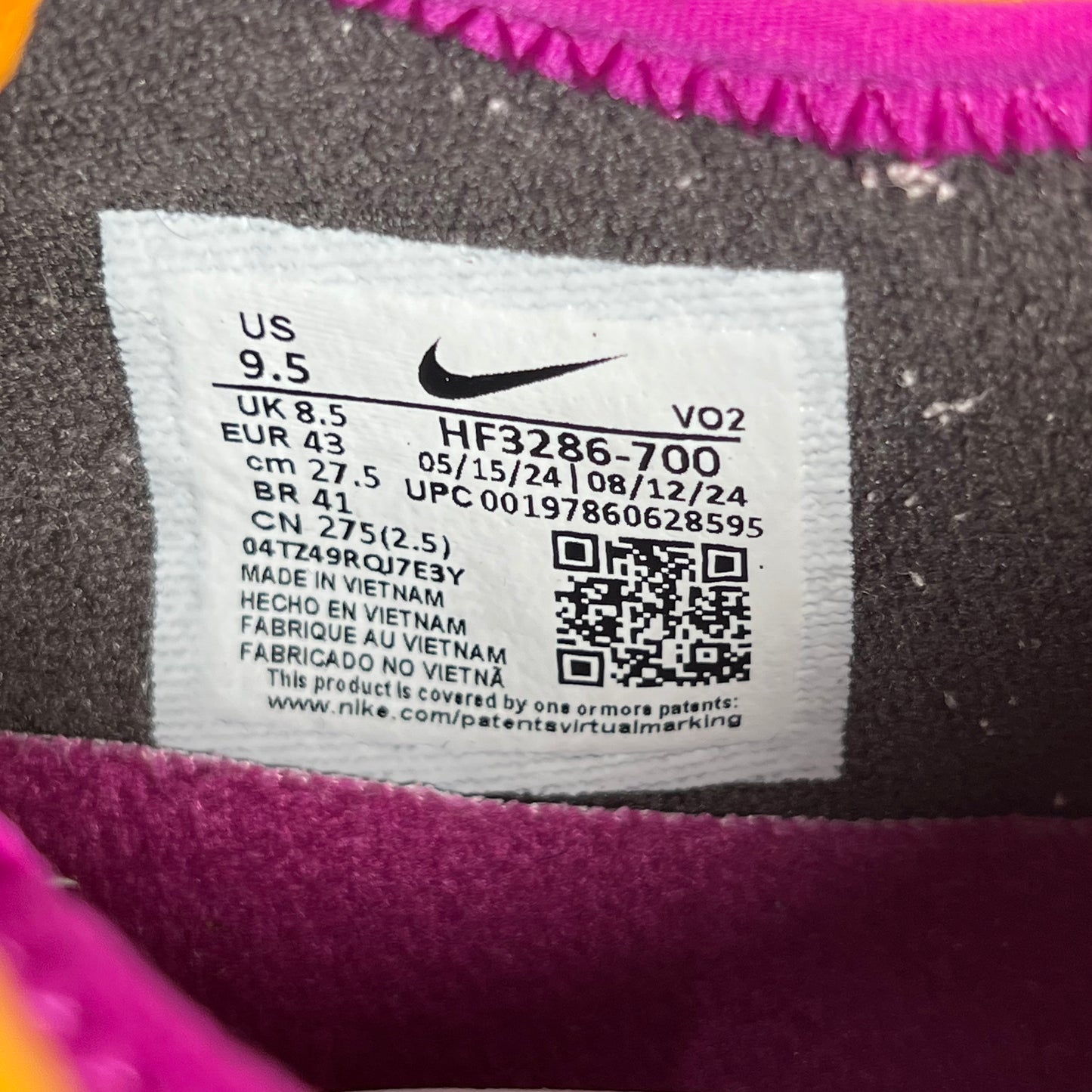 Nike Air Max Sunder KIds of Immigrants Sunrise (2024) Size 9.5 USED s22237