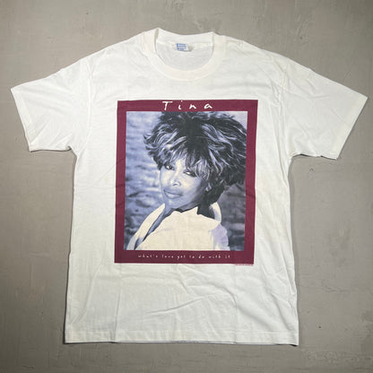 1993 Tina Turner what's love? tour tee white Size XL USED v13542