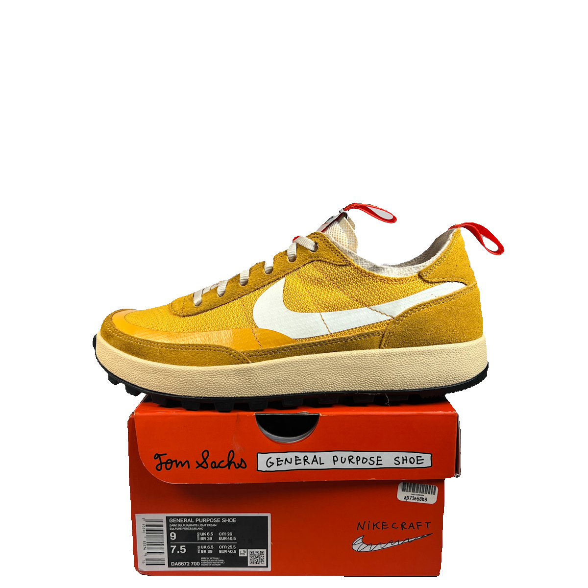 Nike General Purpose Tom Sachs Archive Dark Sulfur (2022) Size 7.5 USED s23095