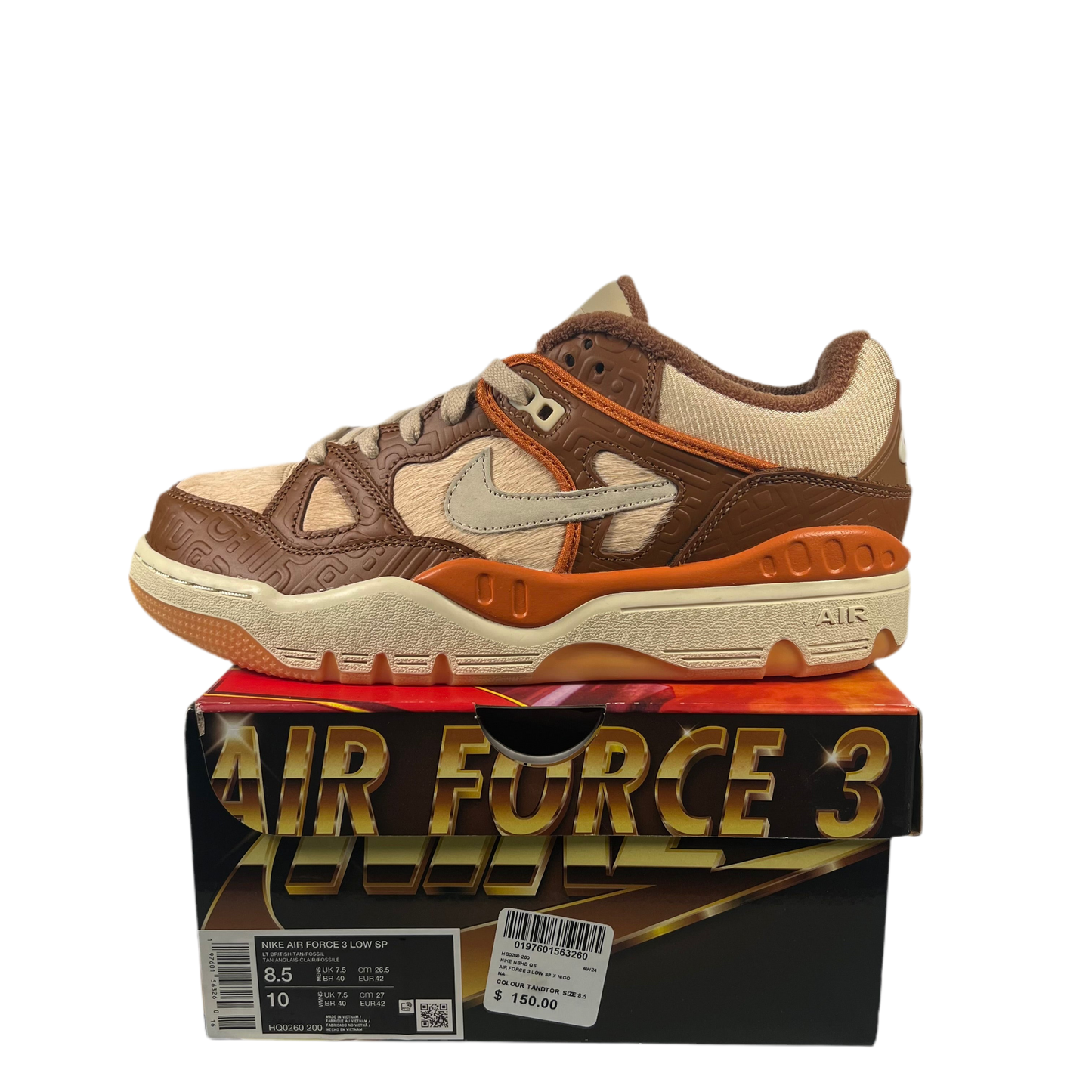 Nike Air Force 3 Low Nigo Light British Tan (2024) Size 8.5 NEW s18625