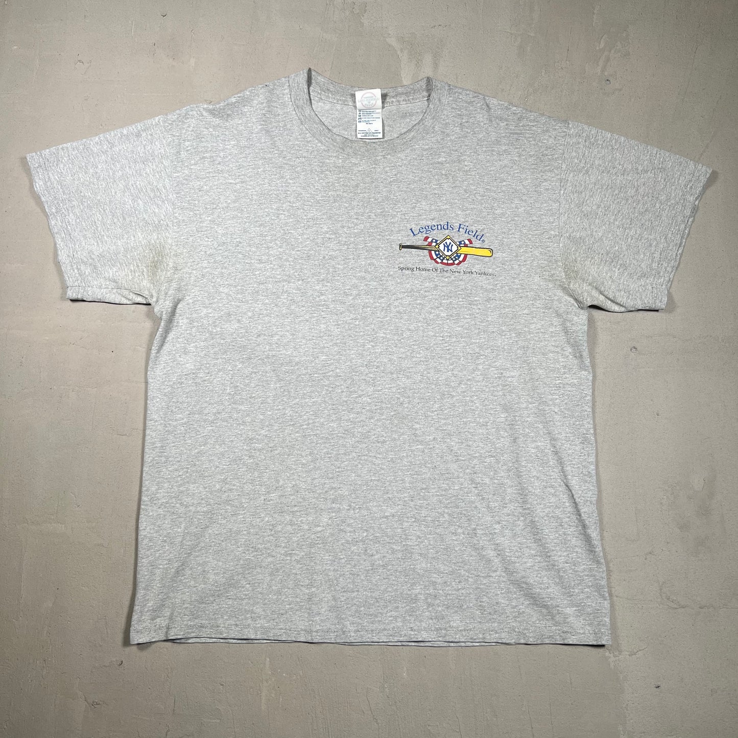 2003 New York Yankees Legends Field Florida Grey Tee Size Large USED v19326
