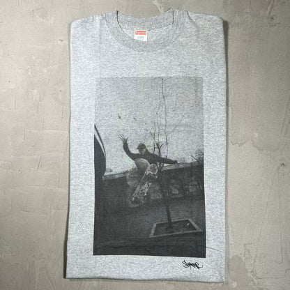 Supreme Justin Pierce Skating Grey Tee (2003) Size Large USED x18544
