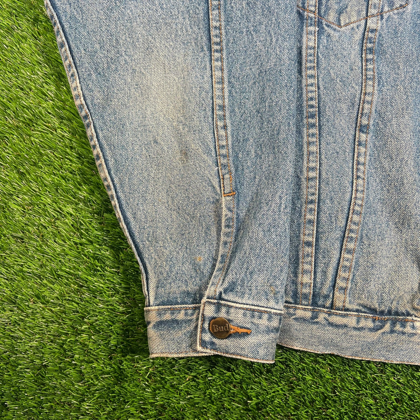 1990s Budwesier Denim Jacket Size XL USED v17986