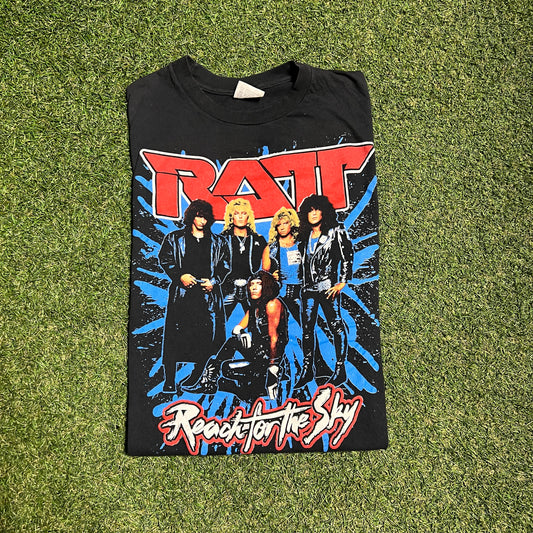 1989 Ratt "Reach for the Sky" Black World Tour Tee SIze Large