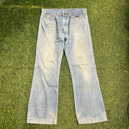 Levis 70s Big E Orange Tab Blue Jeans Size 32x29 USED v15896