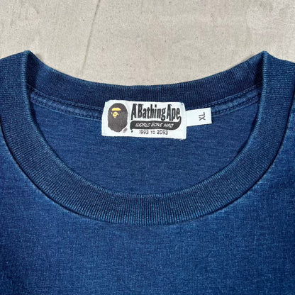 Bape Shark Face Washed Blue Tee Size XL USED x18751