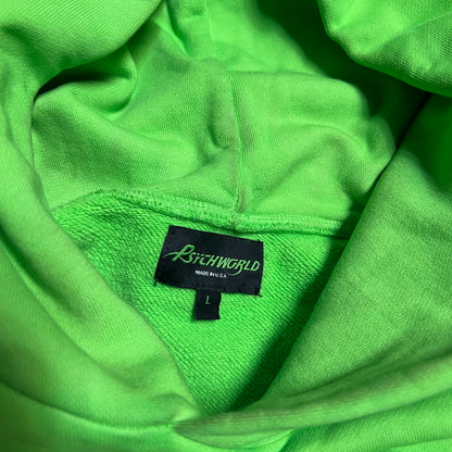 Psychworld Middle Logo Green Hoodie Size Large USED x13480