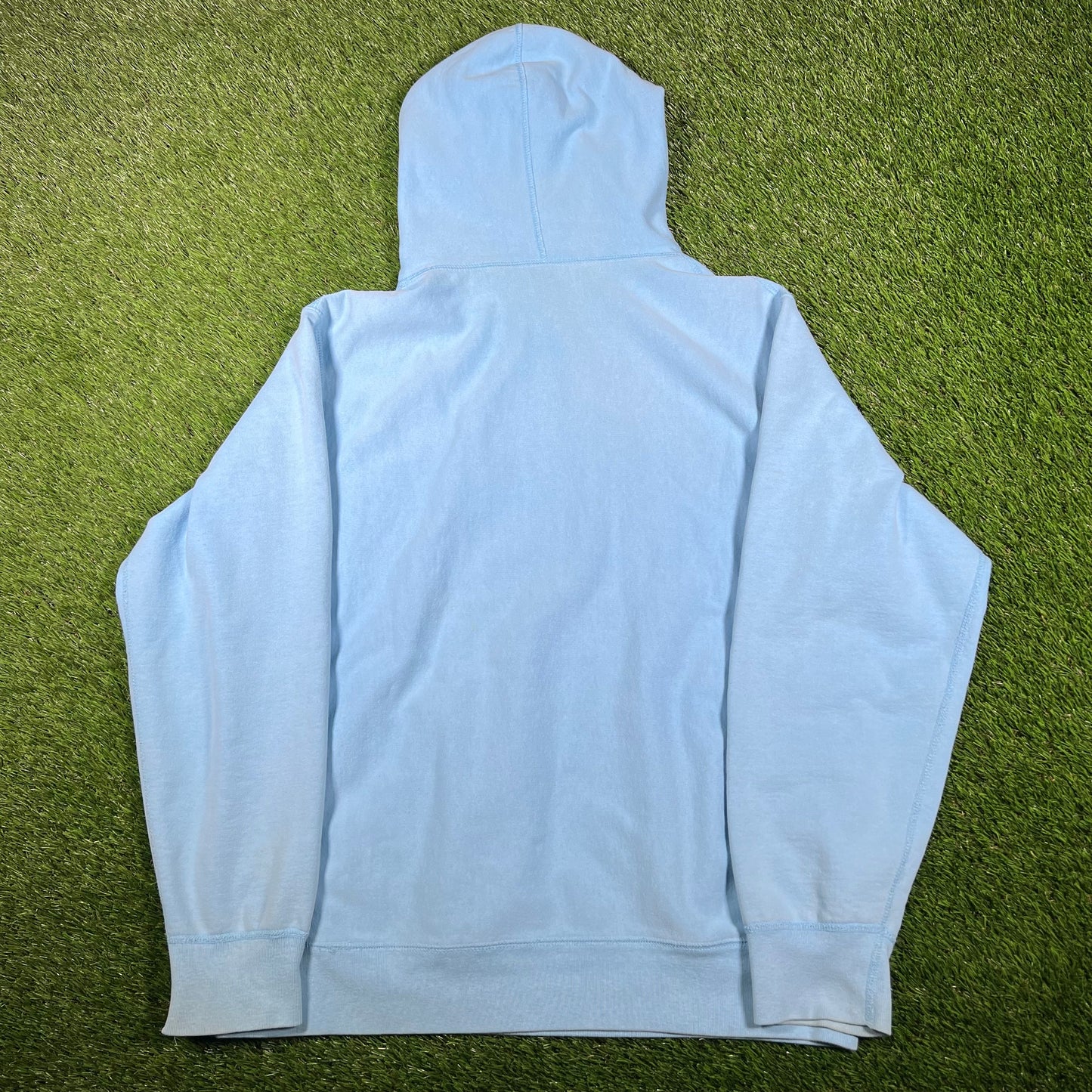 Supreme Light Blue Bandana Box Logo Hoodie (2019) Size Large USED x14816