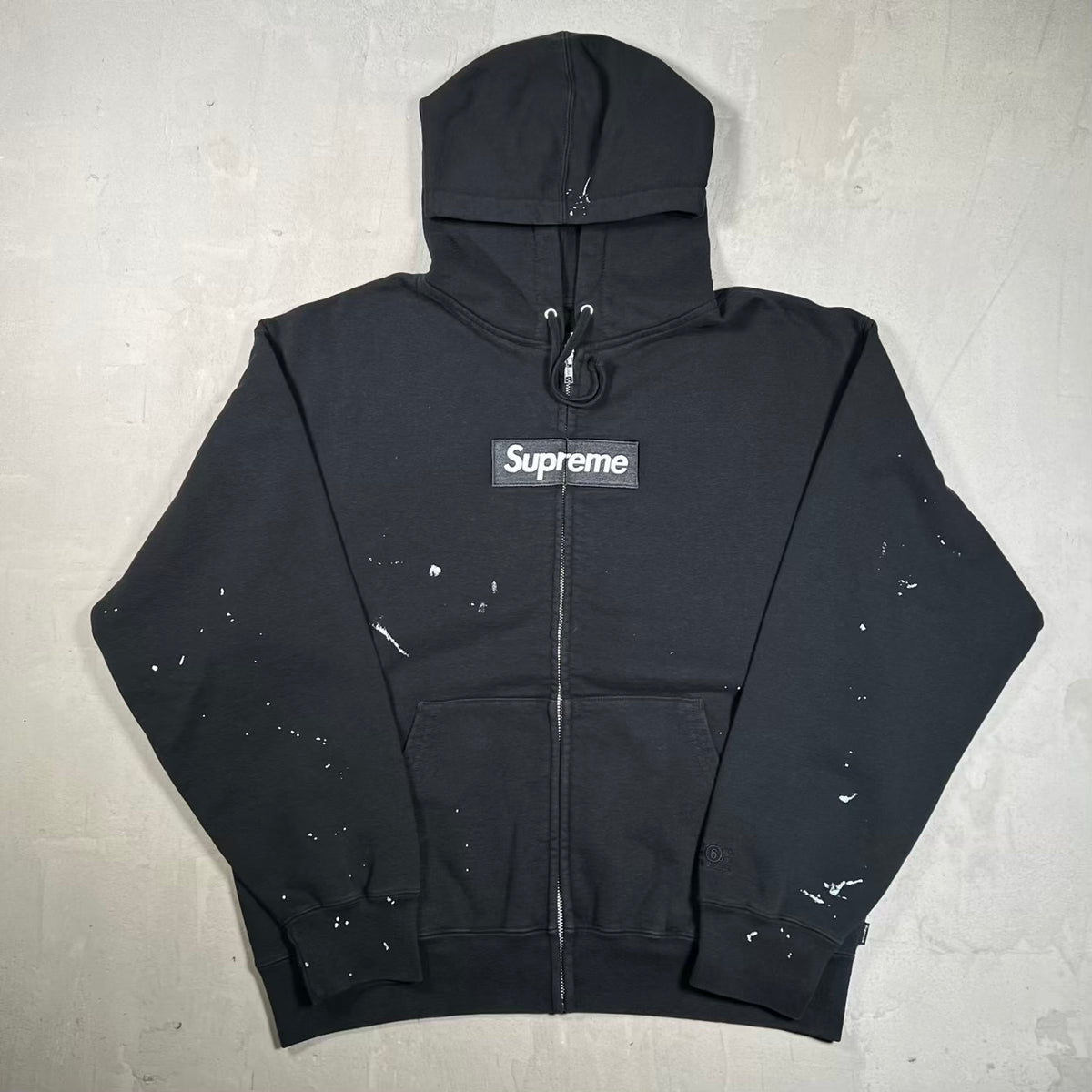Supreme MM6 Box Logo Black Zip Up Hoodie Size Medium NEW x18912