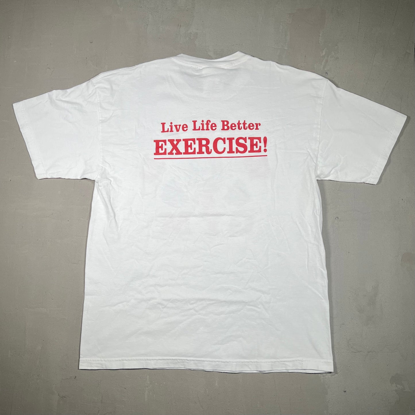 1996 World Gym Austin TX White Tee Size XL USED v18862