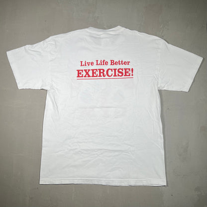 1996 World Gym Austin TX White Tee Size XL USED v18862