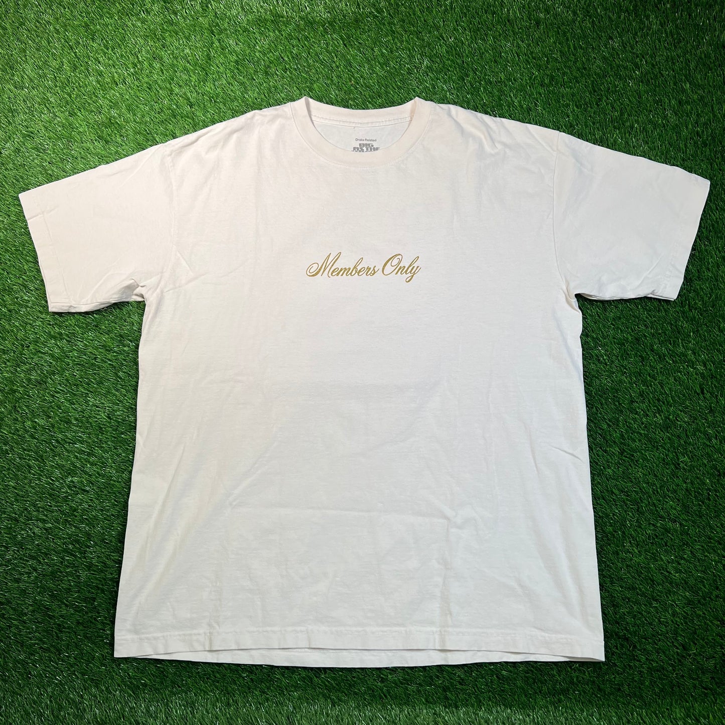 Drake Related Members Only Golden Owel Cream Tee Size XL USED x16795