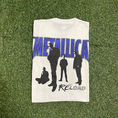 1998 Metallica Reload White Tee Size Large USED v15973