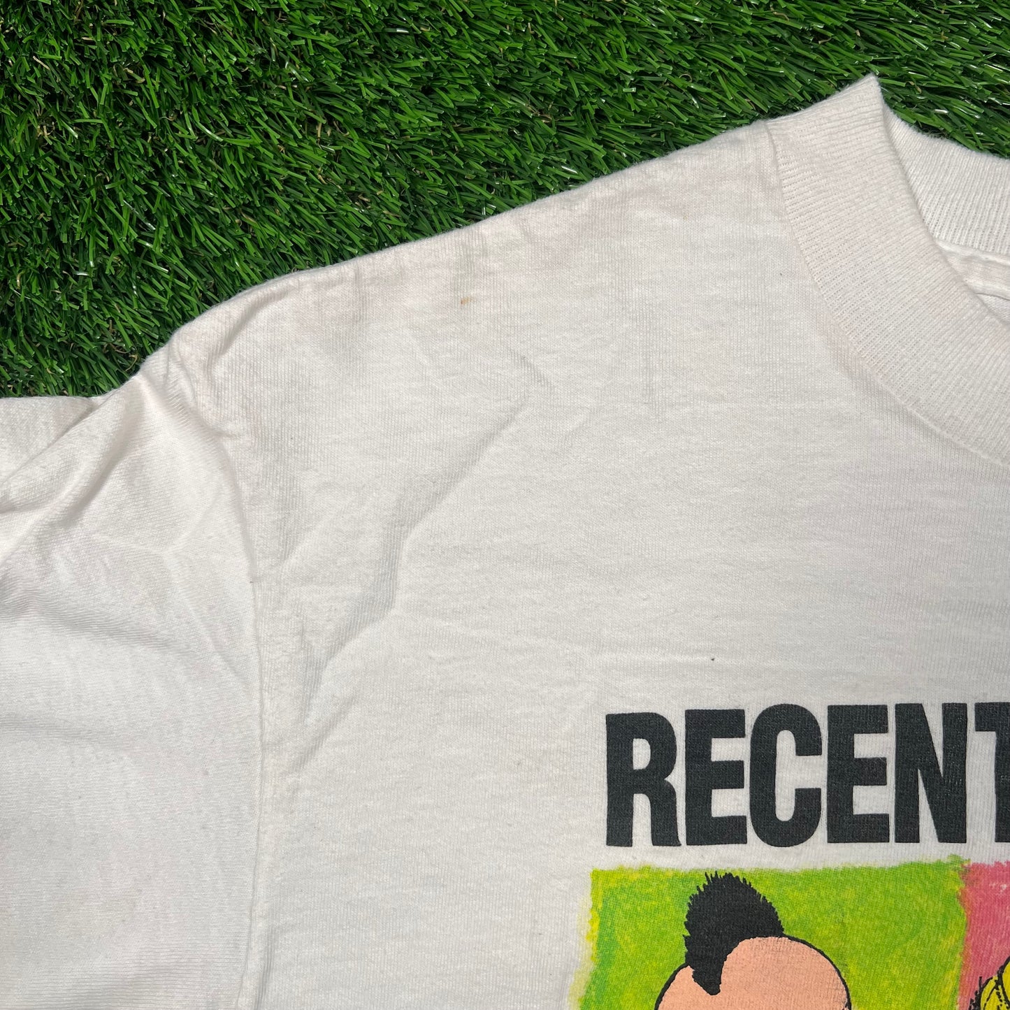1990s Elvis Presley Recent Sighting Pop Art White Tee Size Large USED v18668