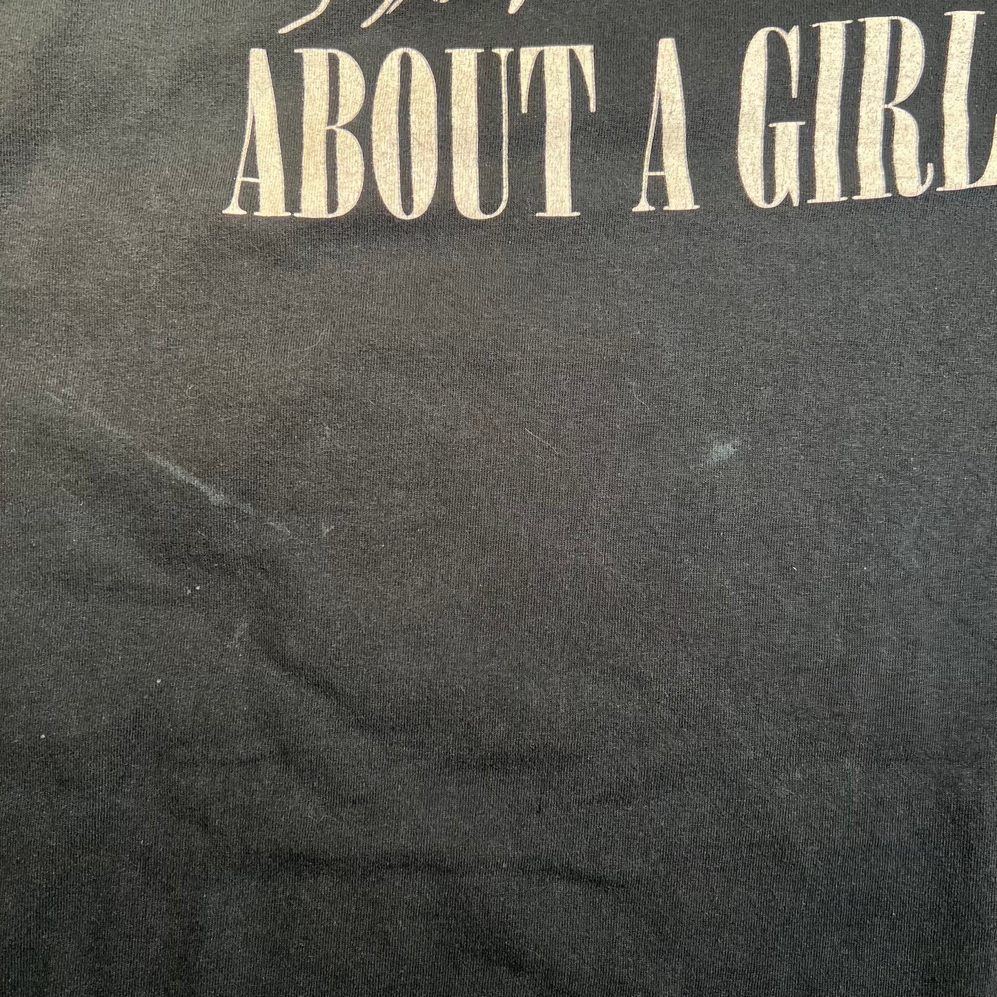 Y2K Nirvana About a Girl Black Tee Size XXL USED v18859