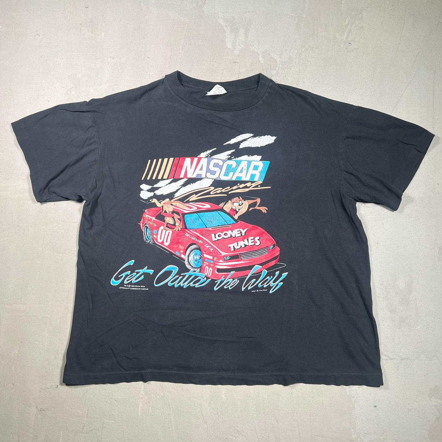 1993 Nascar Taz Black Tee Size XL USED v17775